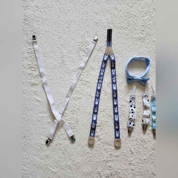 Baby boy bow ties, pacifier holders, suspenders large bundle size newborn- 2t - Picture 2 of 3
